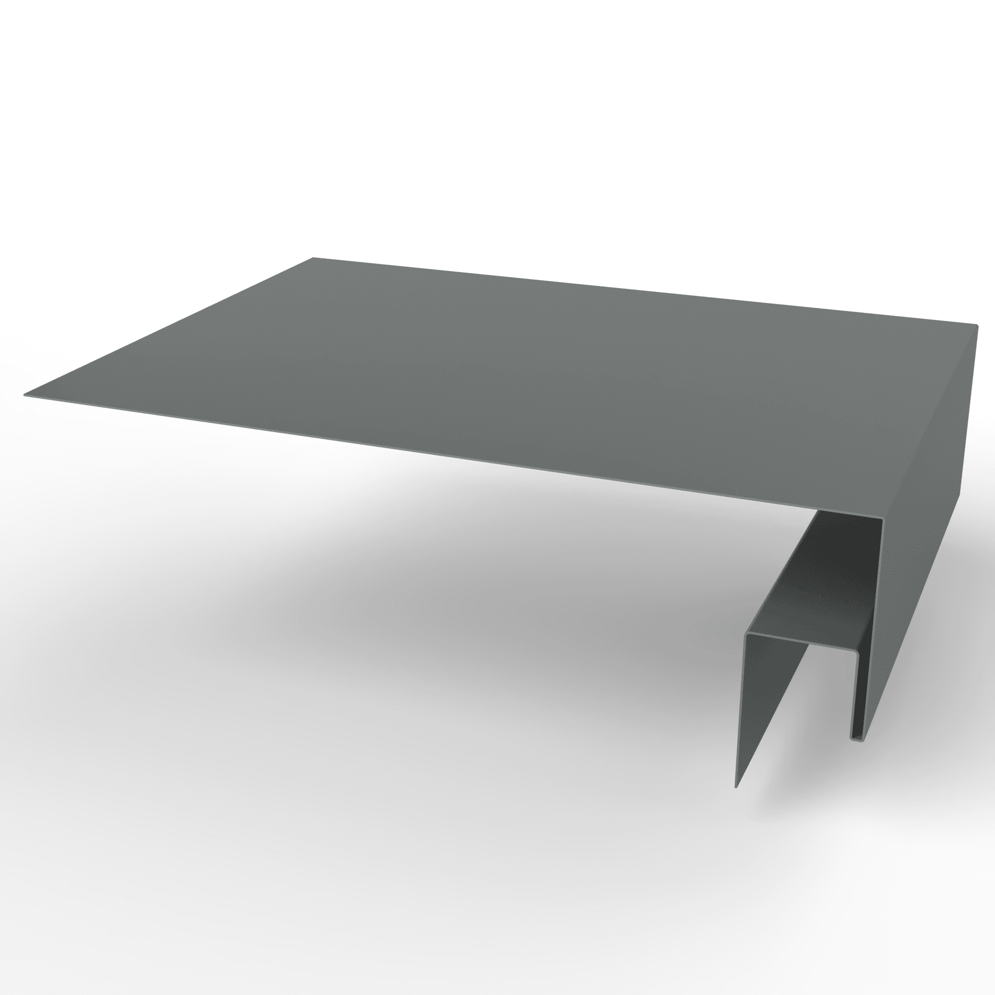 Околооконная планка сложная (j-фаска) для фасада оцинкованная с порошковым покрытием 0,45мм ширина менее 625 мм RAL 7005