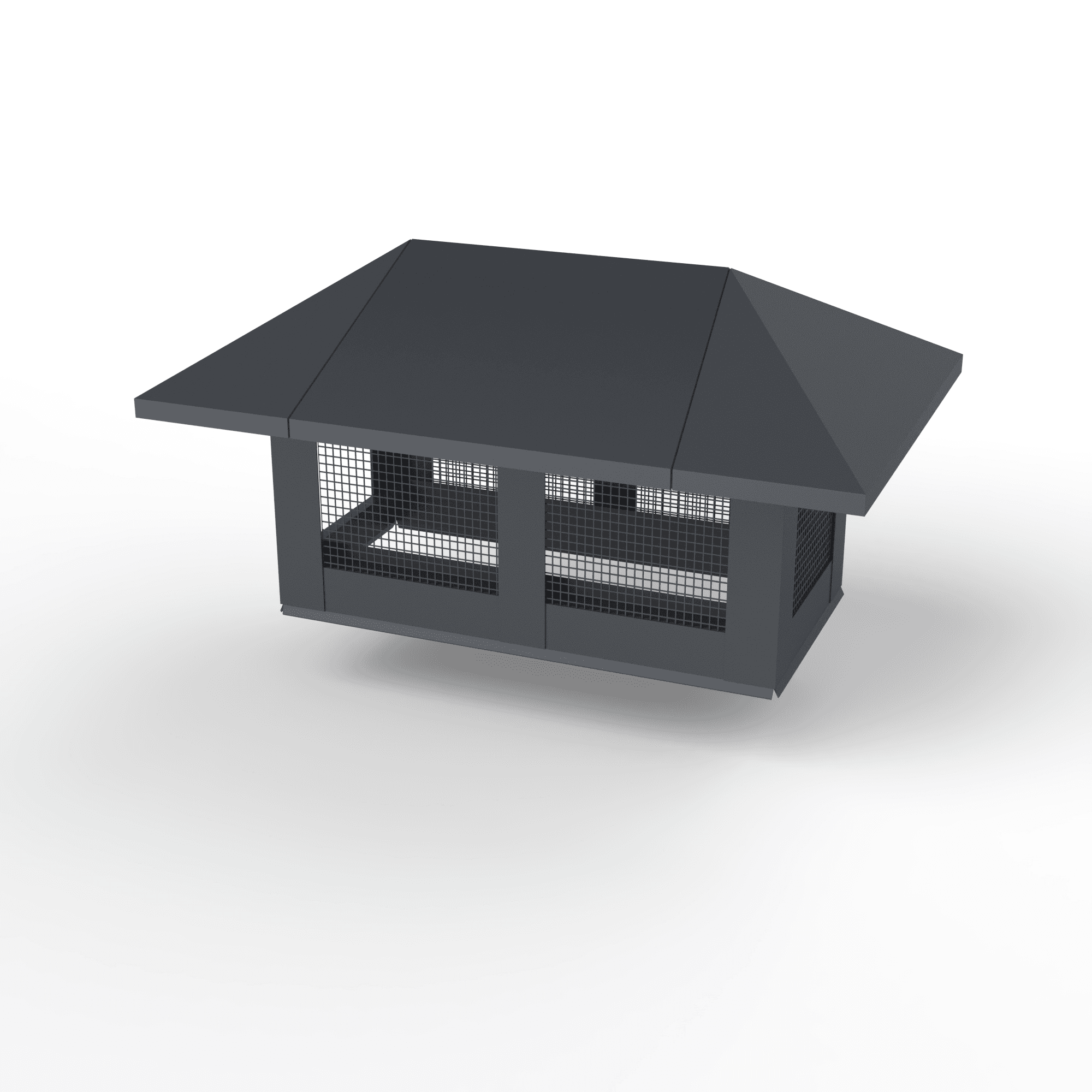 Дымник на трубу с сеткой оцинкованный с полимерным покрытием до 2800мм RAL 7024