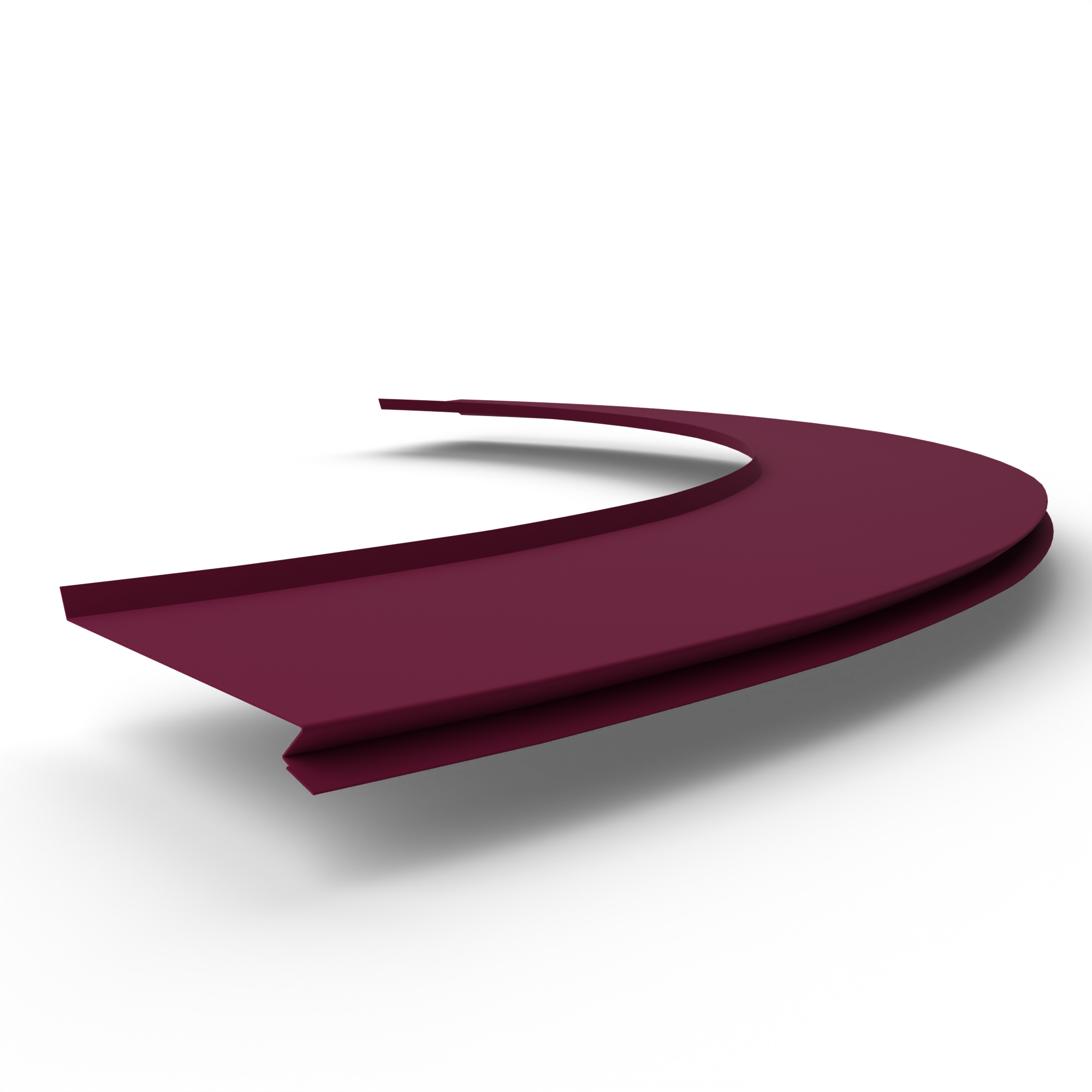 Отлив радиусный 1,2мм RAL 4004 оцинкованный, c порошковым покрытием