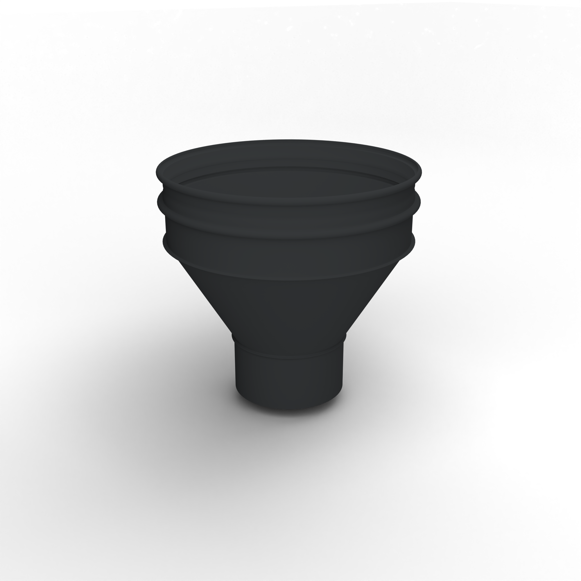 Воронка водосточная ф190х350мм (RAL 9017) водосборная, c порошковым покрытием