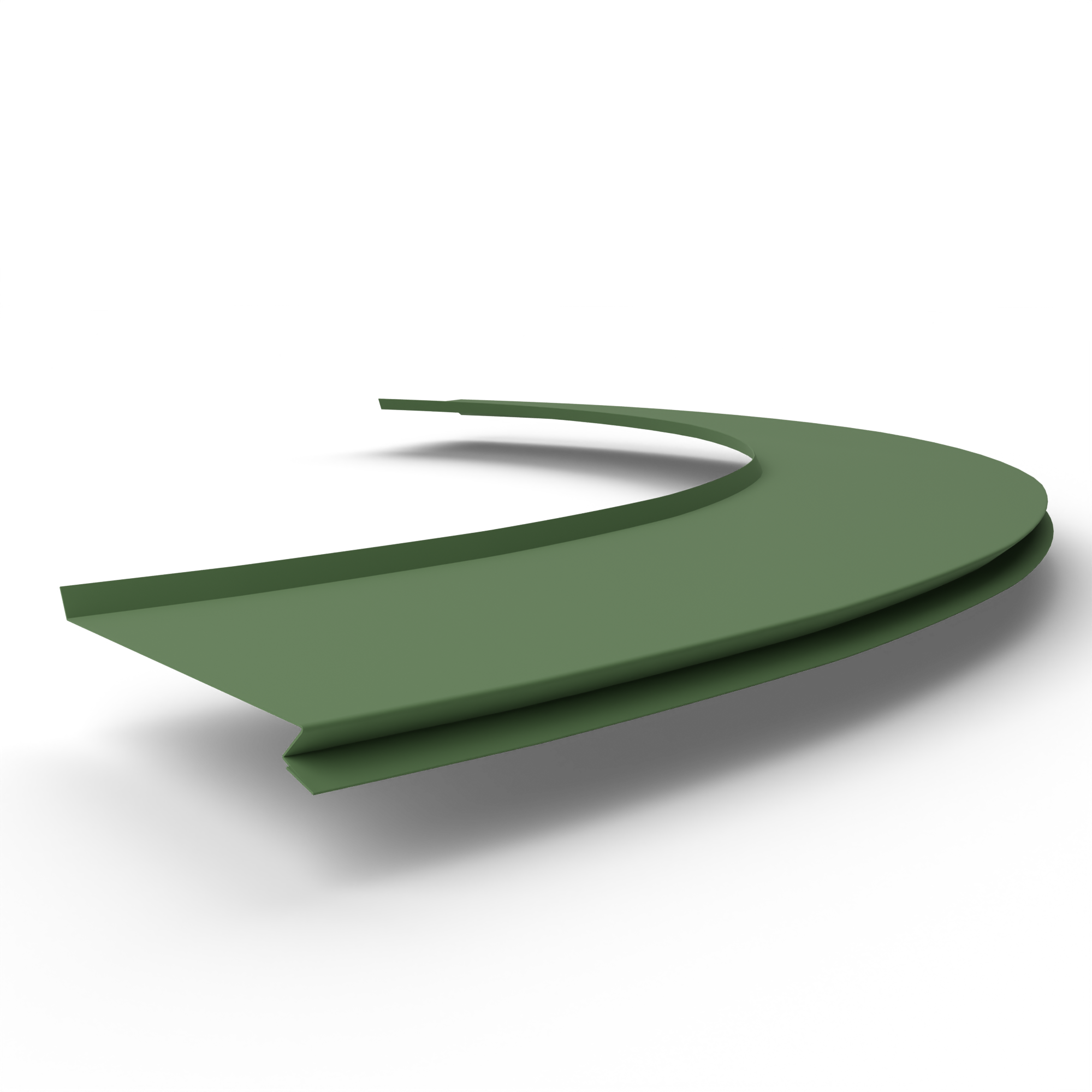 Отлив радиусный 0,5мм RAL 6011 оцинкованный, c порошковым покрытием