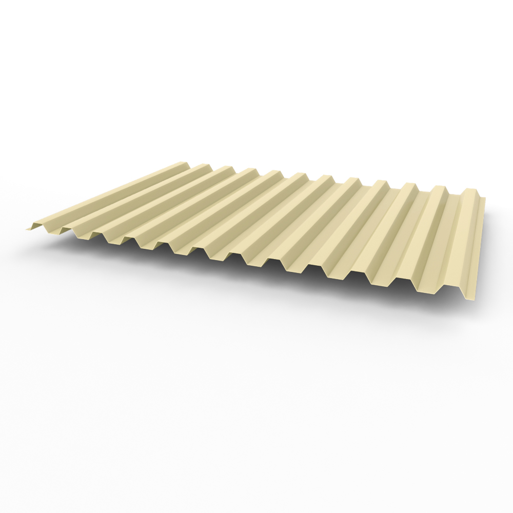 Профнастил С21 0,35х1051мм (RAL 1015) оцинкованный, с полимерным покрытием (полиэстер)