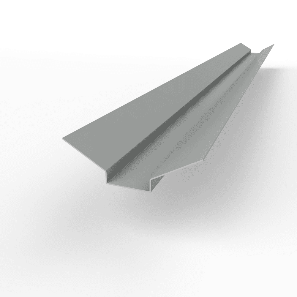 Ендова верхняя фигурная 0,45 мм (RAL 9006) оцинкованная c полимерным покрытием