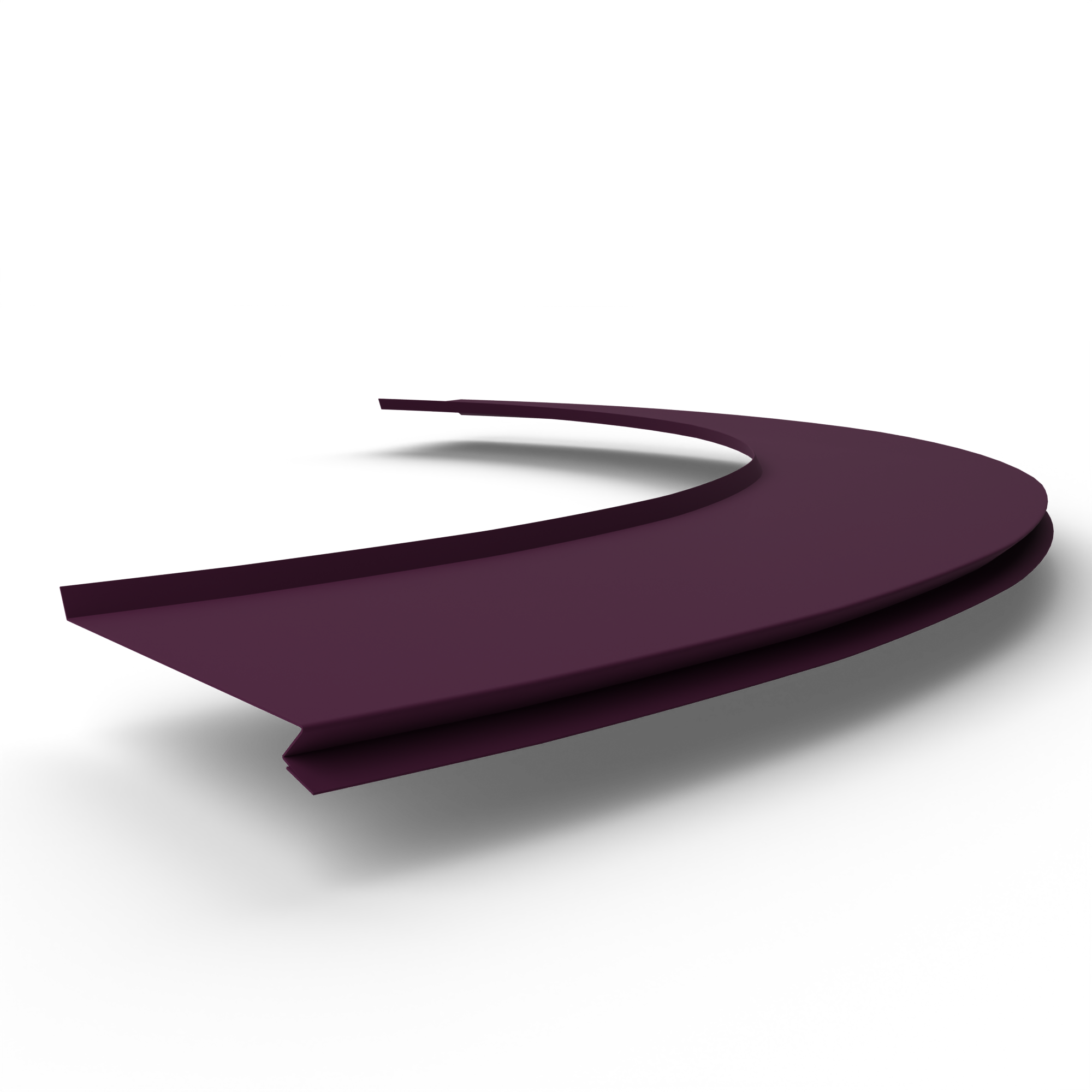 Отлив радиусный 1,2мм RAL 4007 оцинкованный, c порошковым покрытием