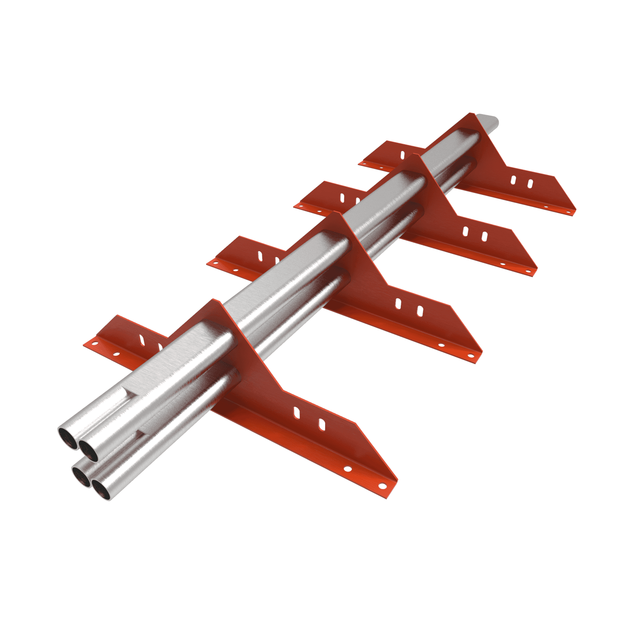 Снегозадержатель трубчатый плоскоовальный 3000мм универсальный 40x20-1,0-1,0-4 оцинкованная сталь с порошковым покрытием RAL 2004