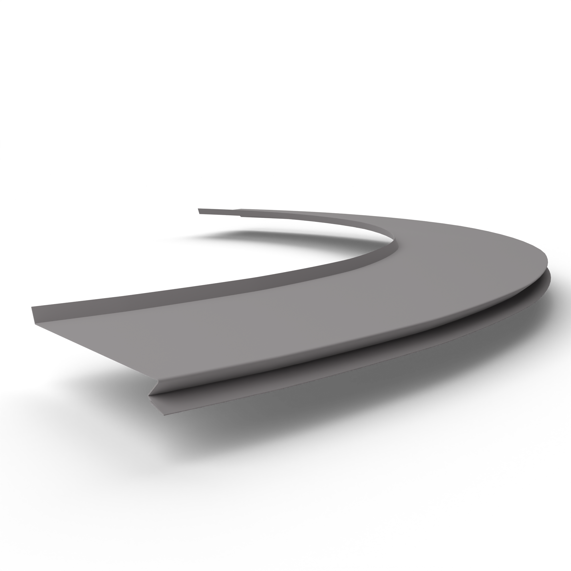 Отлив радиусный 1мм RAL 7036 оцинкованный, c порошковым покрытием