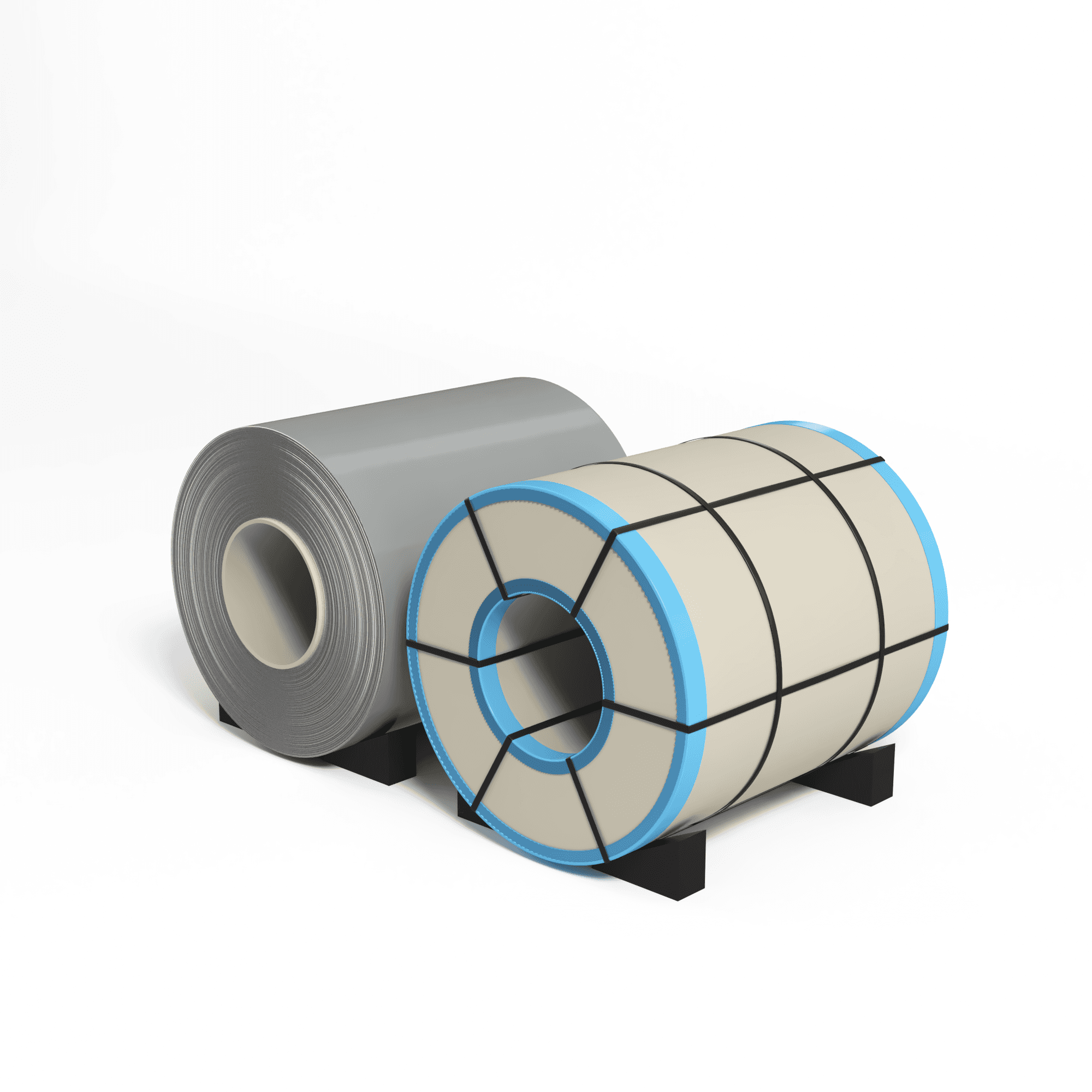 Рулон оцинкованный 0,55х1250мм (RAL 9006) с полимерным покрытием (полиэстер)