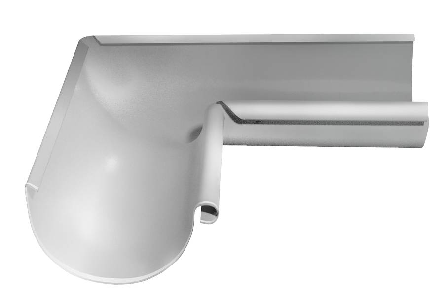 Угол желоба 90гр. внутренний оцинкованный Grand Line Optima ф125х325мм  RAL 9003