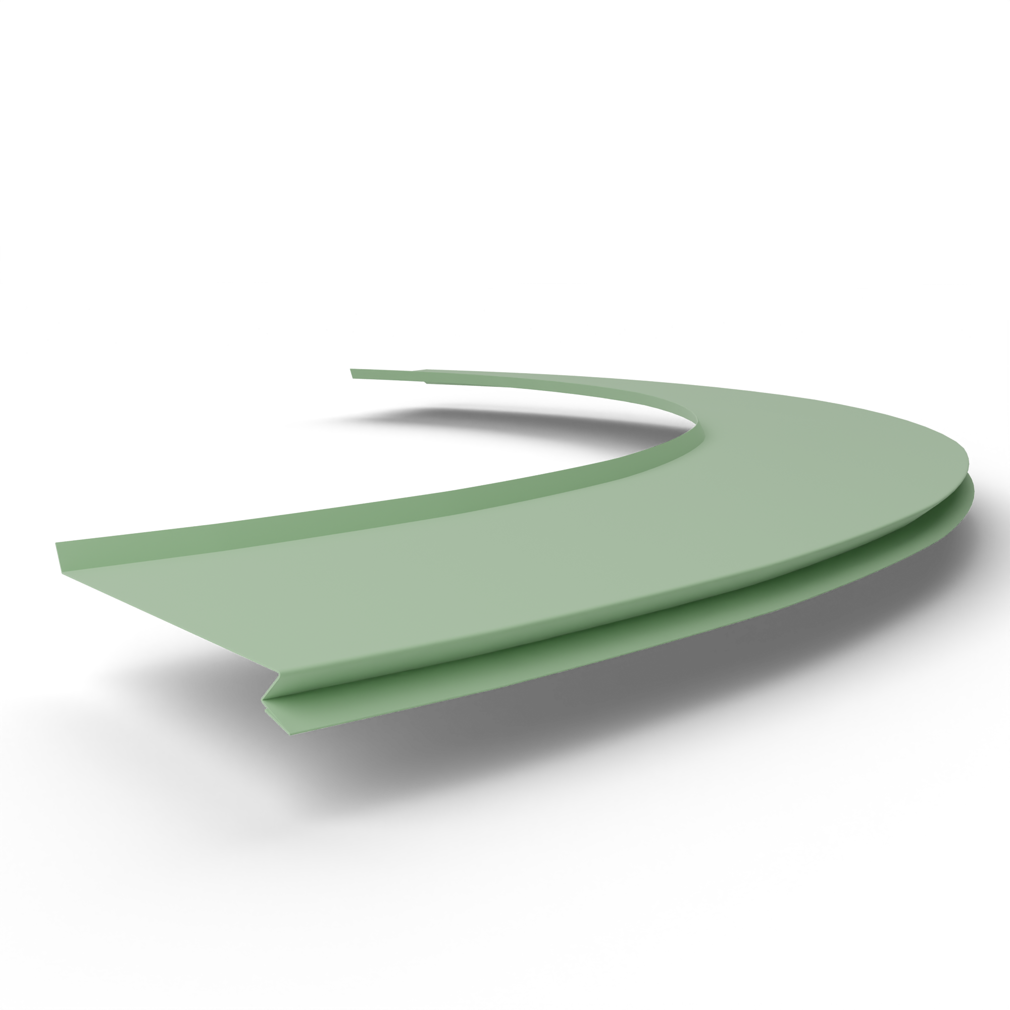 Отлив радиусный 0,5мм RAL 6019 оцинкованный, c порошковым покрытием