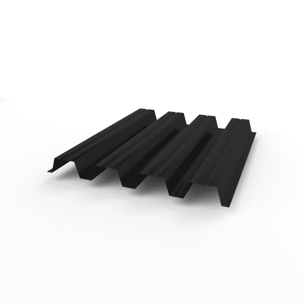 Профнастил Н57 оцинкованный 0,8х801мм (RAL 9017) с полимерным покрытием (Полиэстер)