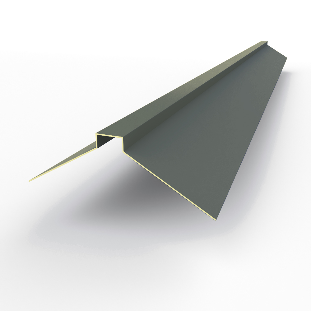 Конек фигурный 0,45 мм RAL 7012 оцинкованный, с порошковым покрытием