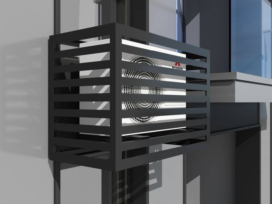 Экран для кондиционера c горизонтальными ламелями и каркасом Тип 1 все цвета RAL