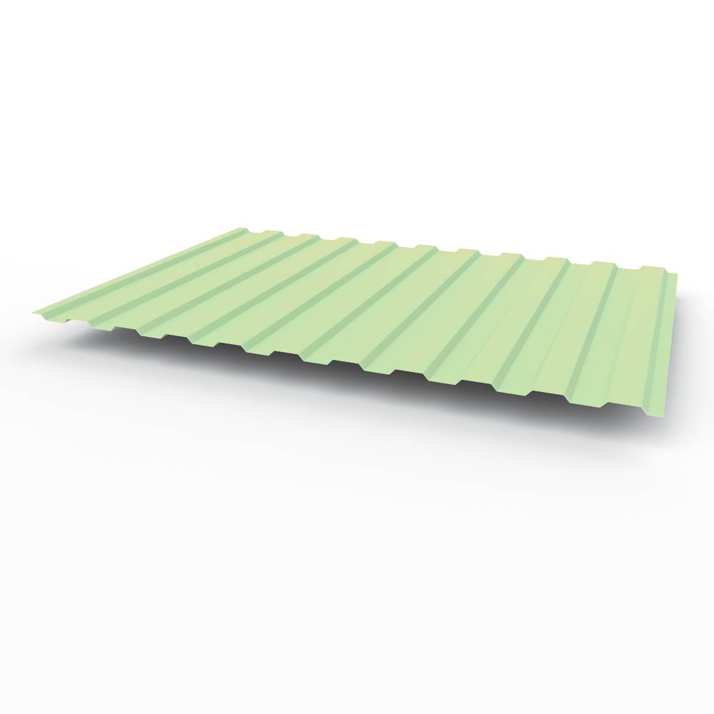 Профнастил С8 - 0,65х1180мм (RAL 6019) оцинкованный, с полимерным покрытием (полиэстер)