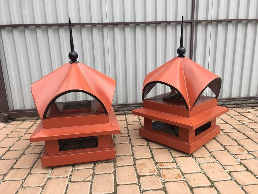 Дымник на трубу двойной оцинкованный с полимерным покрытием до 1600мм RAL 3009