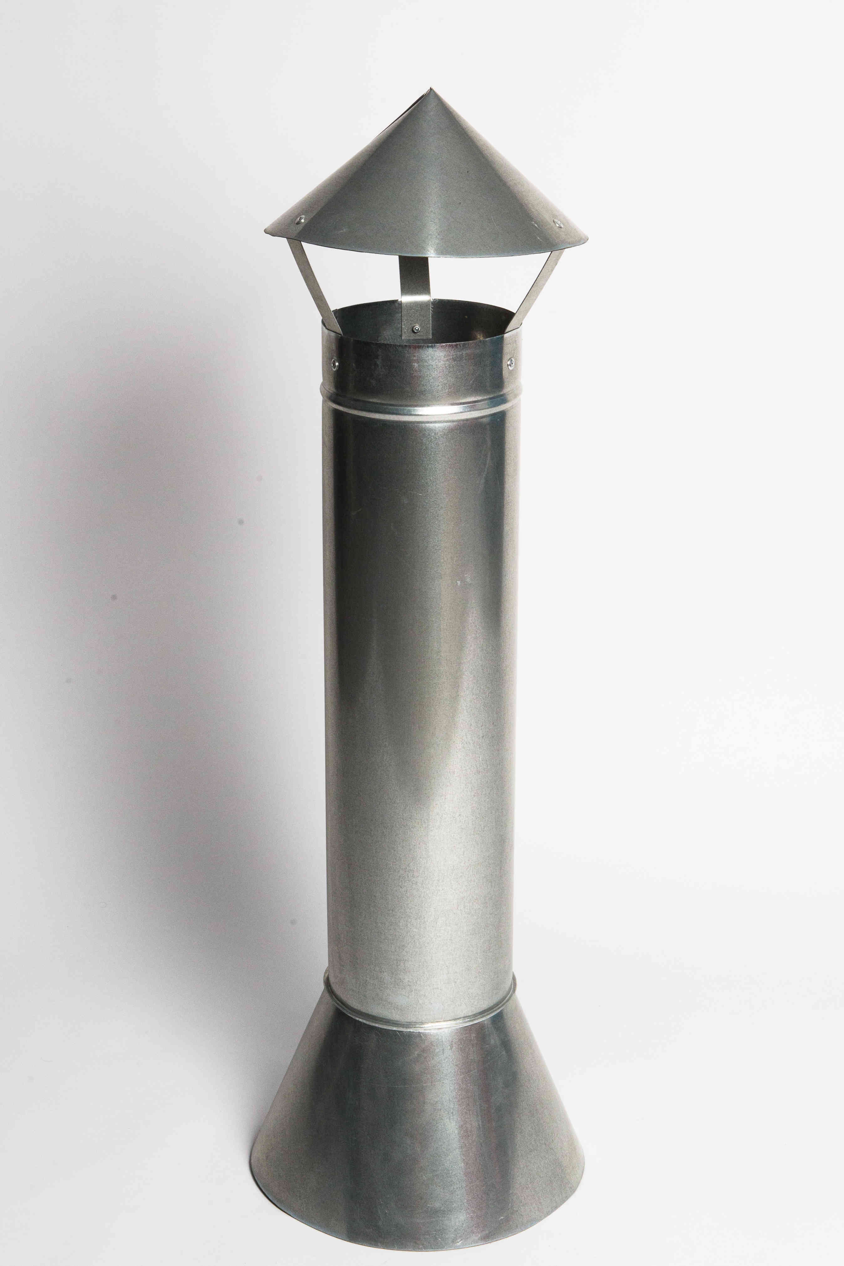 Зонт вытяжной вентиляционный оцинкованный с трубой 625мм и юбкой ф140мм