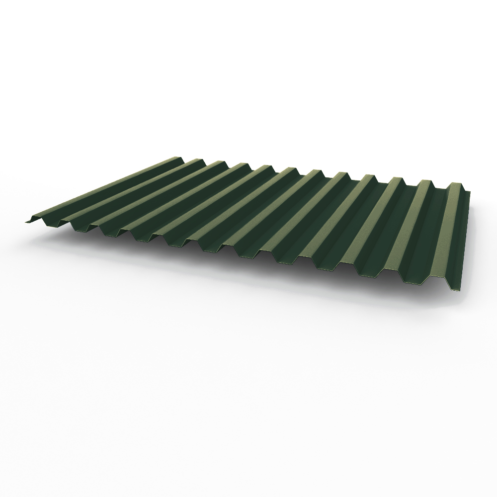 Профнастил С21 0,6х1051мм (RAL 6009) оцинкованный, с полимерным покрытием (полиэстер)