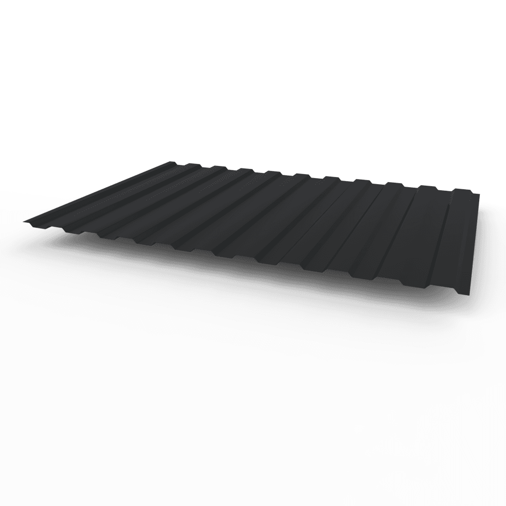 Профнастил С8 - 0,6х1180мм (RAL 9004) оцинкованный, с полимерным покрытием (полиэстер)