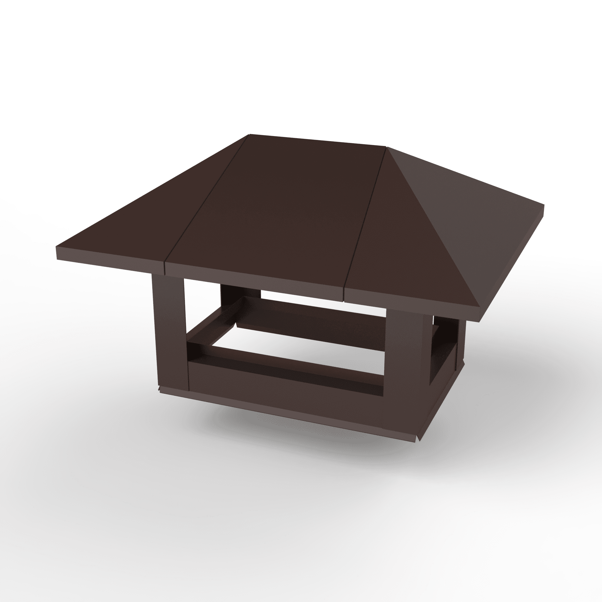 Дымник на трубу прямоугольный оцинкованный с полимерным покрытием до 2800мм RAL 8017