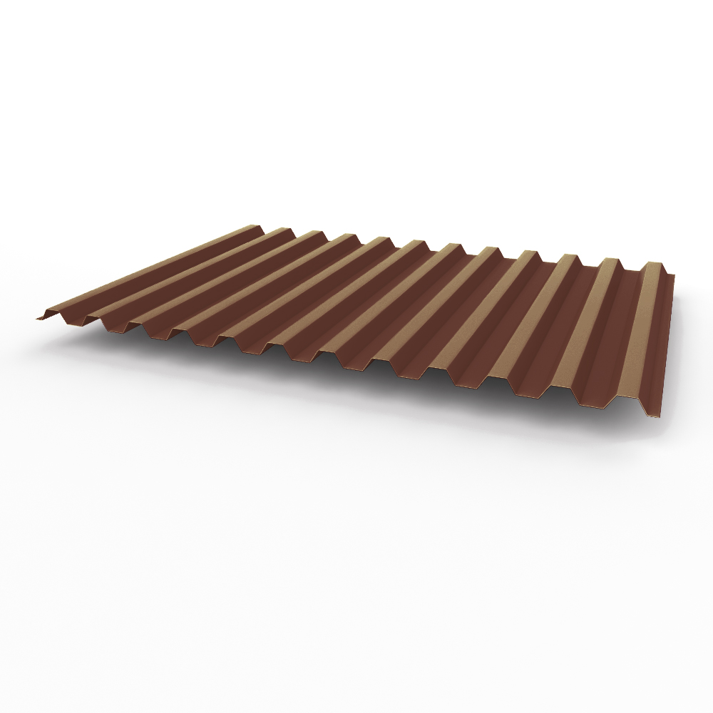 Профнастил С21 0,45х1051мм (RAL 8015) оцинкованный, с полимерным покрытием (полиэстер)