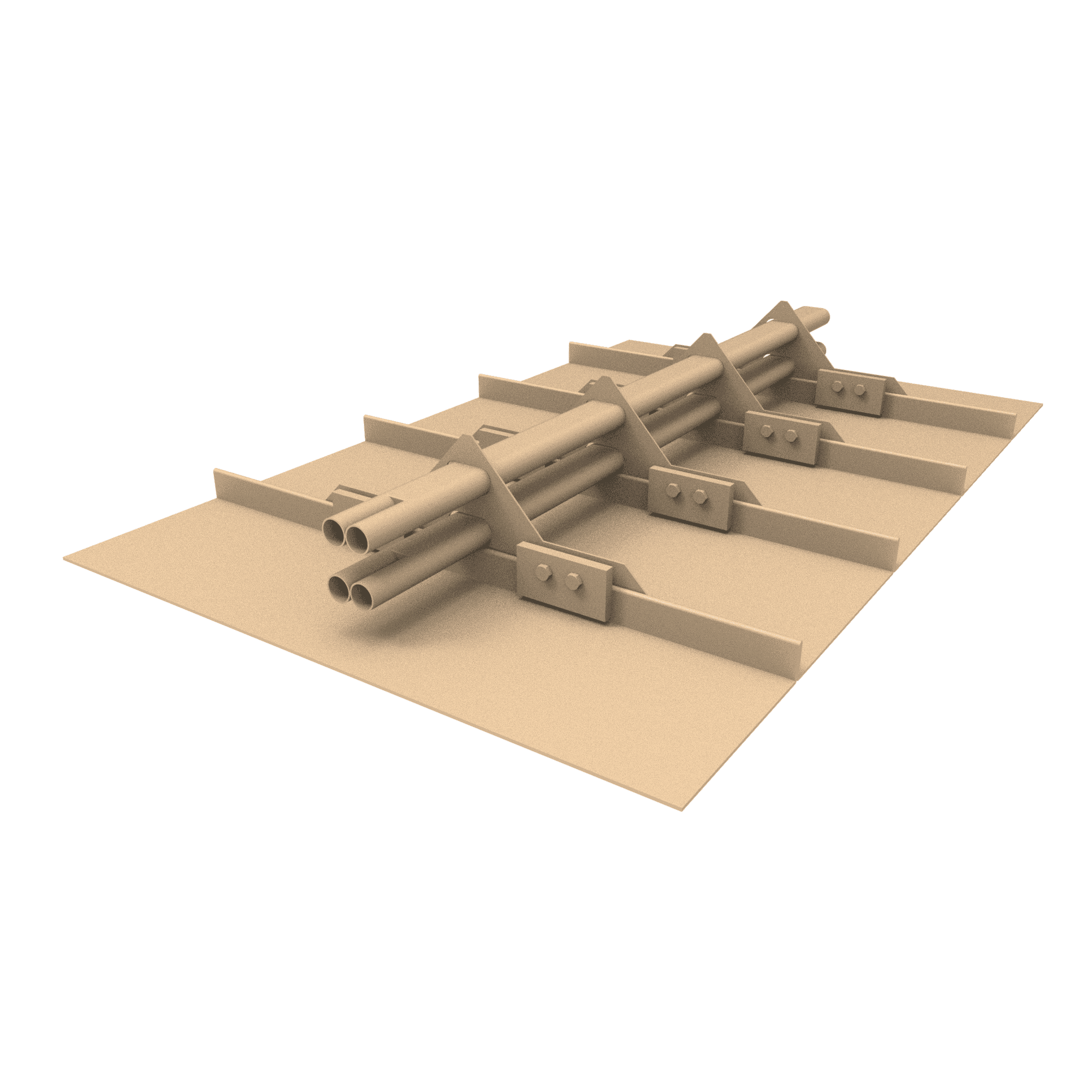 Снегозадержатель трубчатый плоскоовальный 3000мм фальц 40x20-1,0-1,0-3 оцинкованная сталь с порошковым покрытием RAL 1015