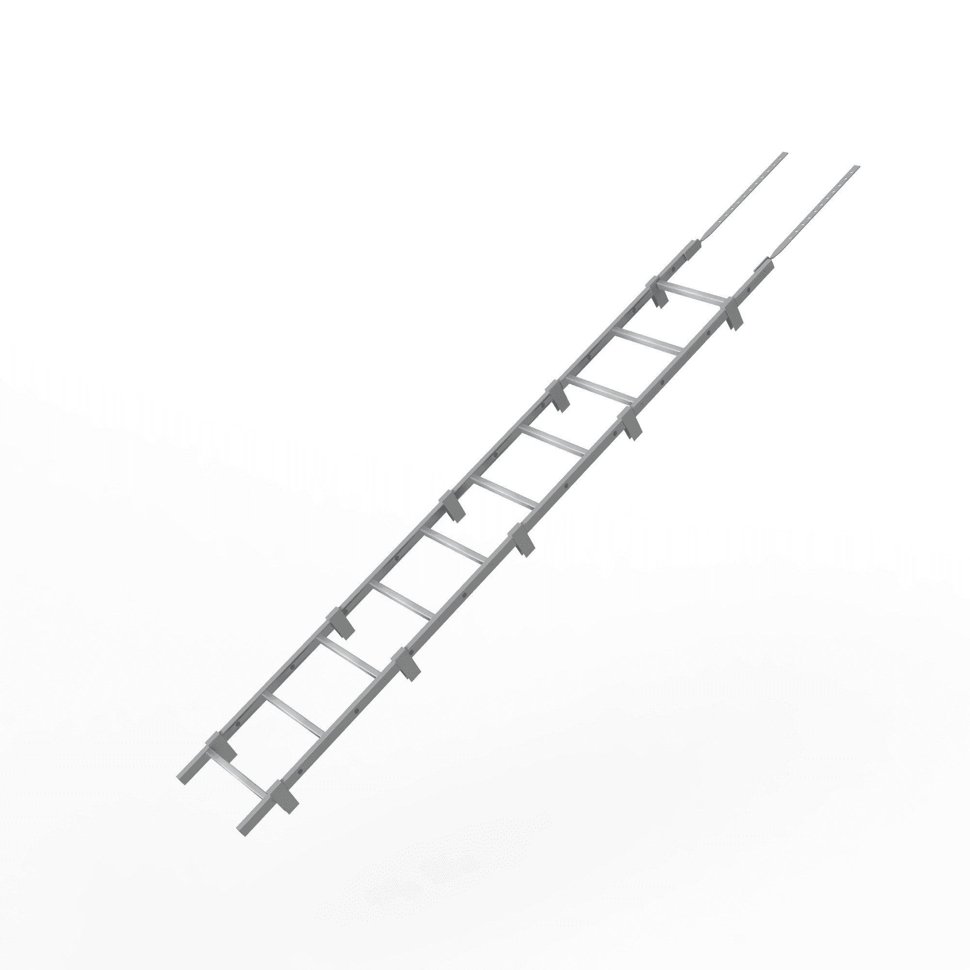 Лестница кровельная 3000мм холоднокатанная сталь с порошковым покрытием RAL 7004