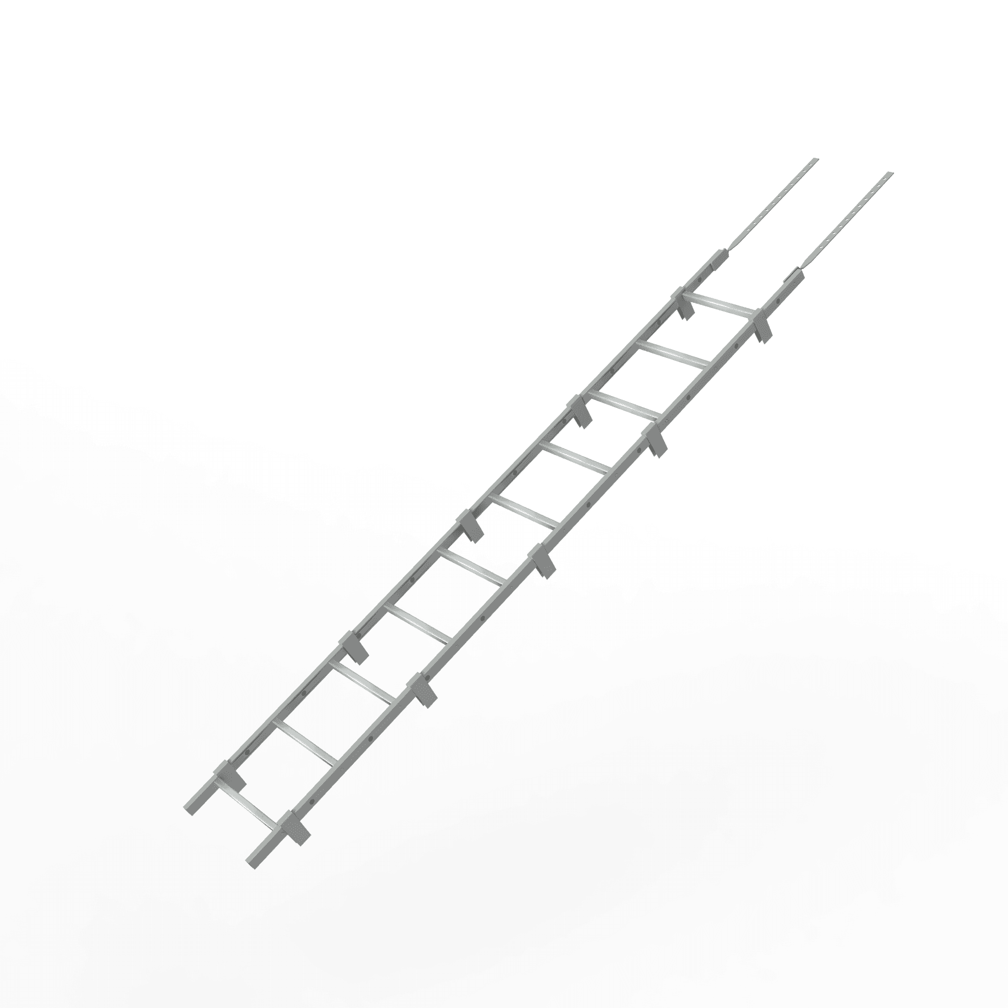 Лестница кровельная 2000мм холоднокатанная сталь с порошковым покрытием RAL 9006