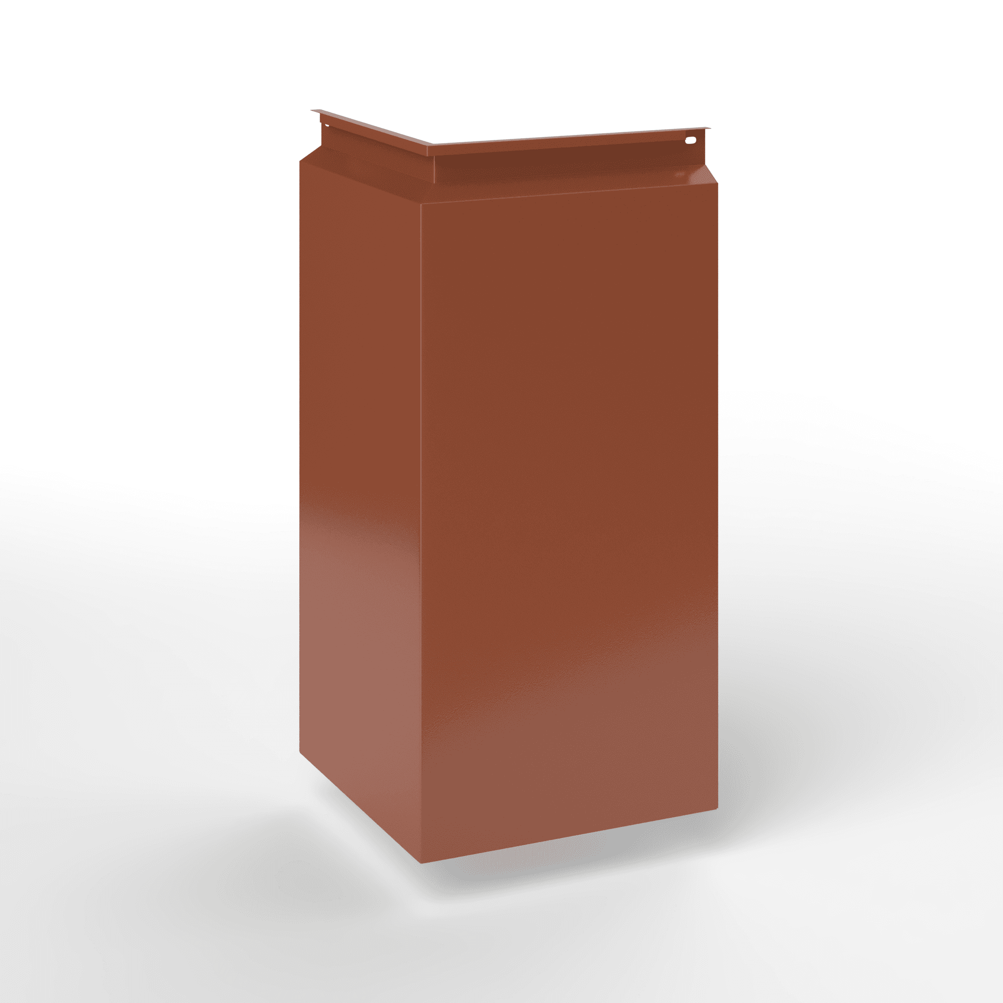 Фасадная металлокассета угловая закрытого типа оцинкованная с порошковым покрытием 1,2мм RAL 8004