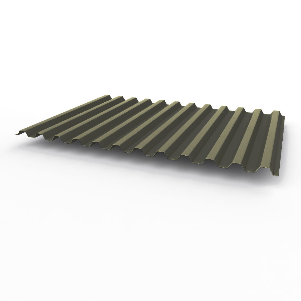 Профнастил С21 0,65х1051мм (RAL 7022) оцинкованный, с полимерным покрытием (полиэстер)