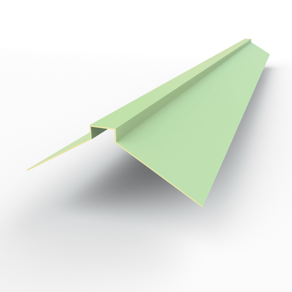 Конек фигурный 0,45 мм RAL 6019 оцинкованный, с порошковым покрытием