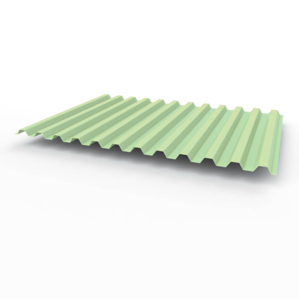 Профнастил С21 0,35х1051мм (RAL 6019) оцинкованный, с полимерным покрытием (полиэстер)