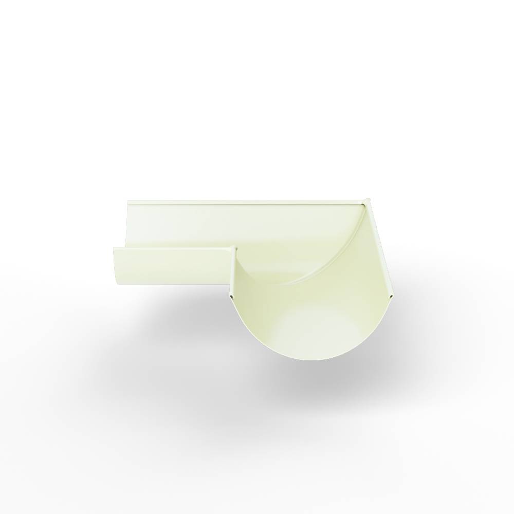 Угол 90 градусов водосточного желоба оцинкованный порошок ф120х400х400мм RAL 9010