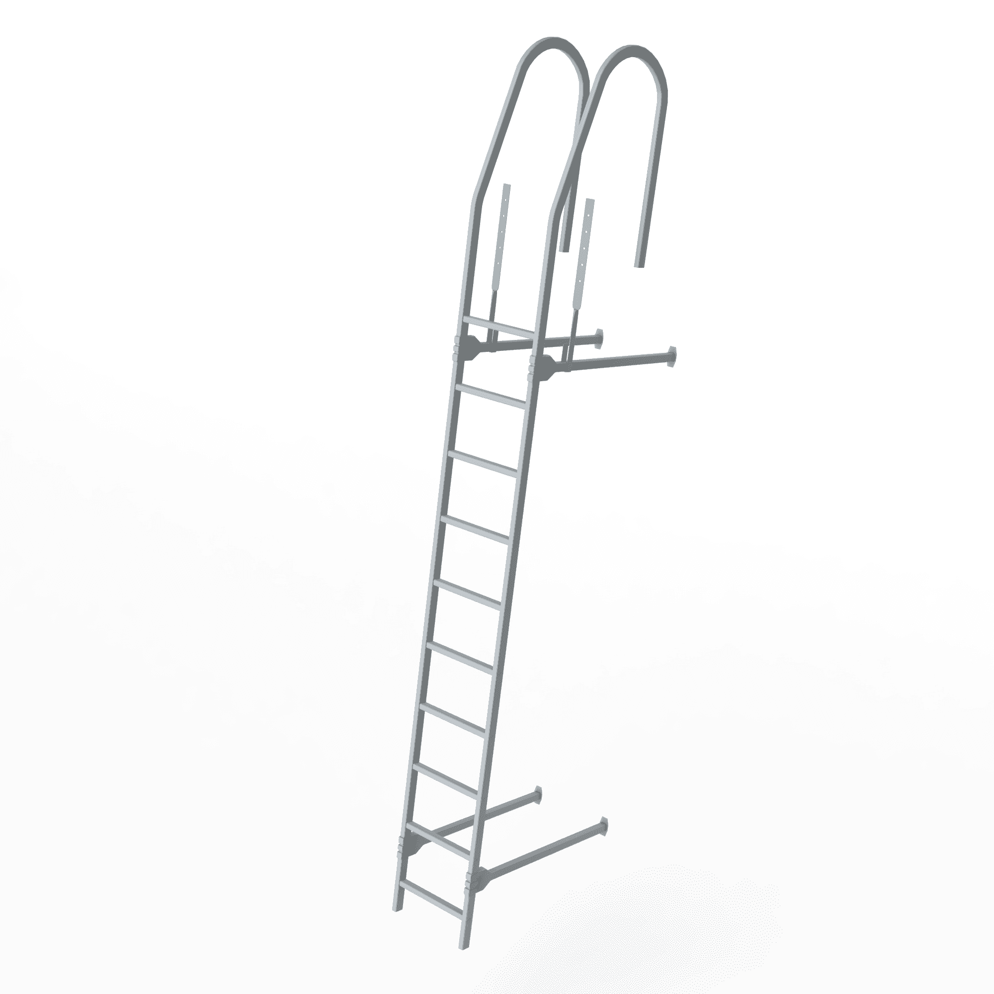 Лестница фасадная 2000мм холоднокатанная сталь с порошковым покрытием RAL 7040