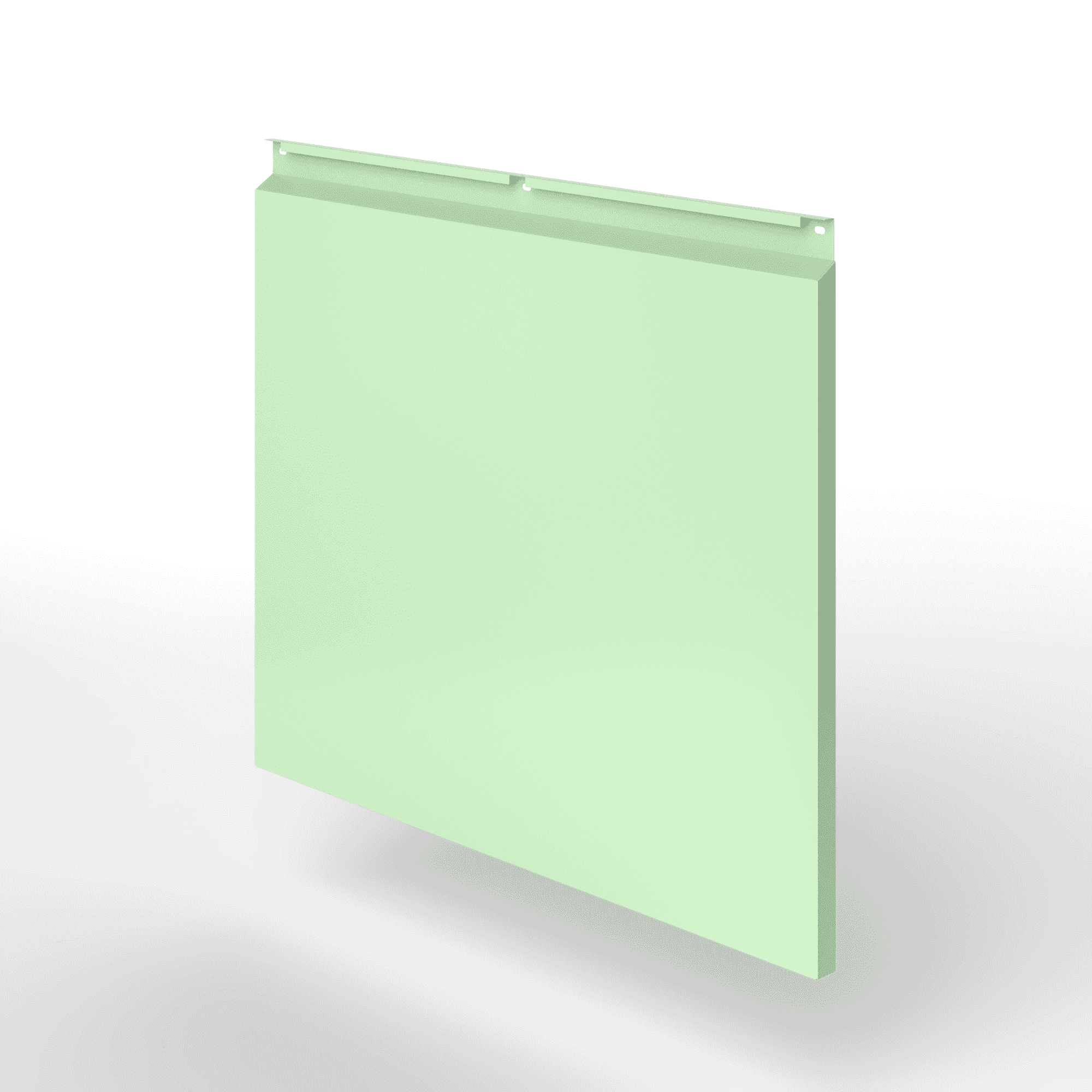 Фасадная металлокассета закрытого типа оцинкованная с порошковым покрытием 0,7x480х475мм RAL 6019 Бело-зелёный