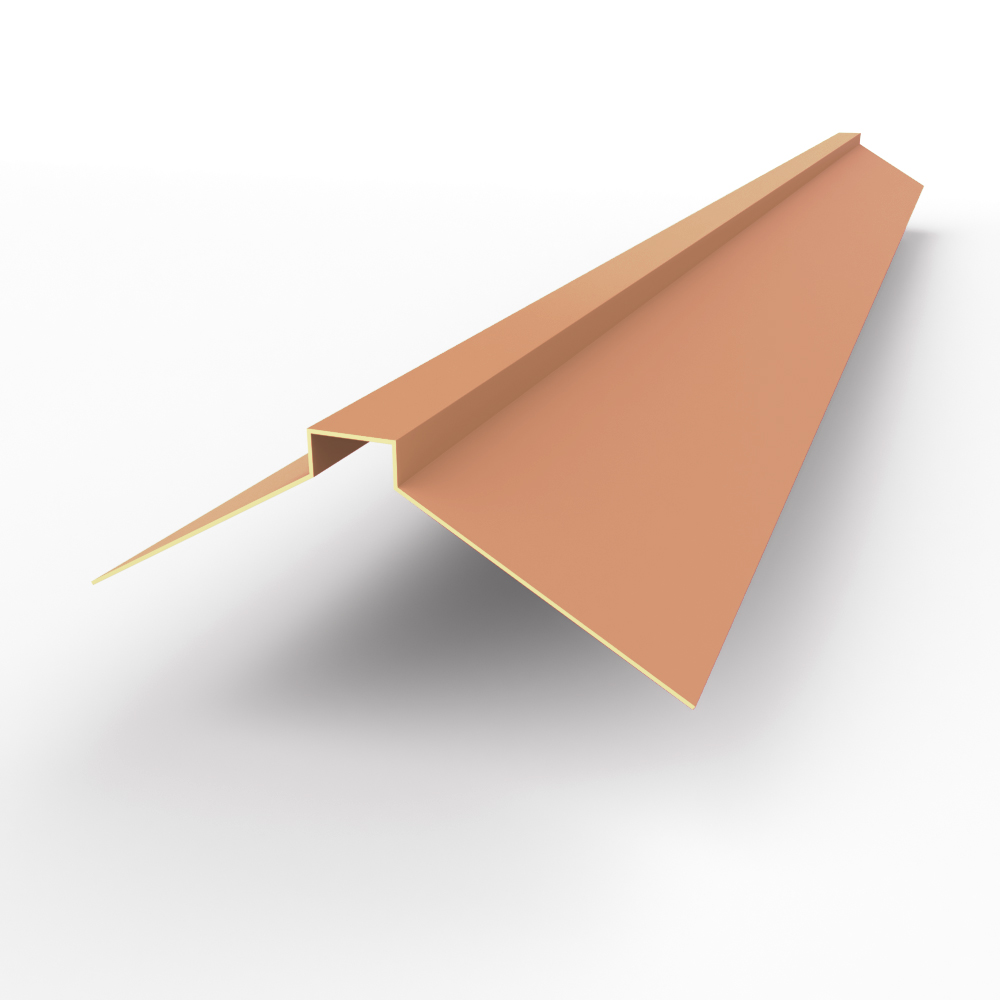 Конек фигурный 0,45 мм RAL 3012 оцинкованный, с порошковым покрытием