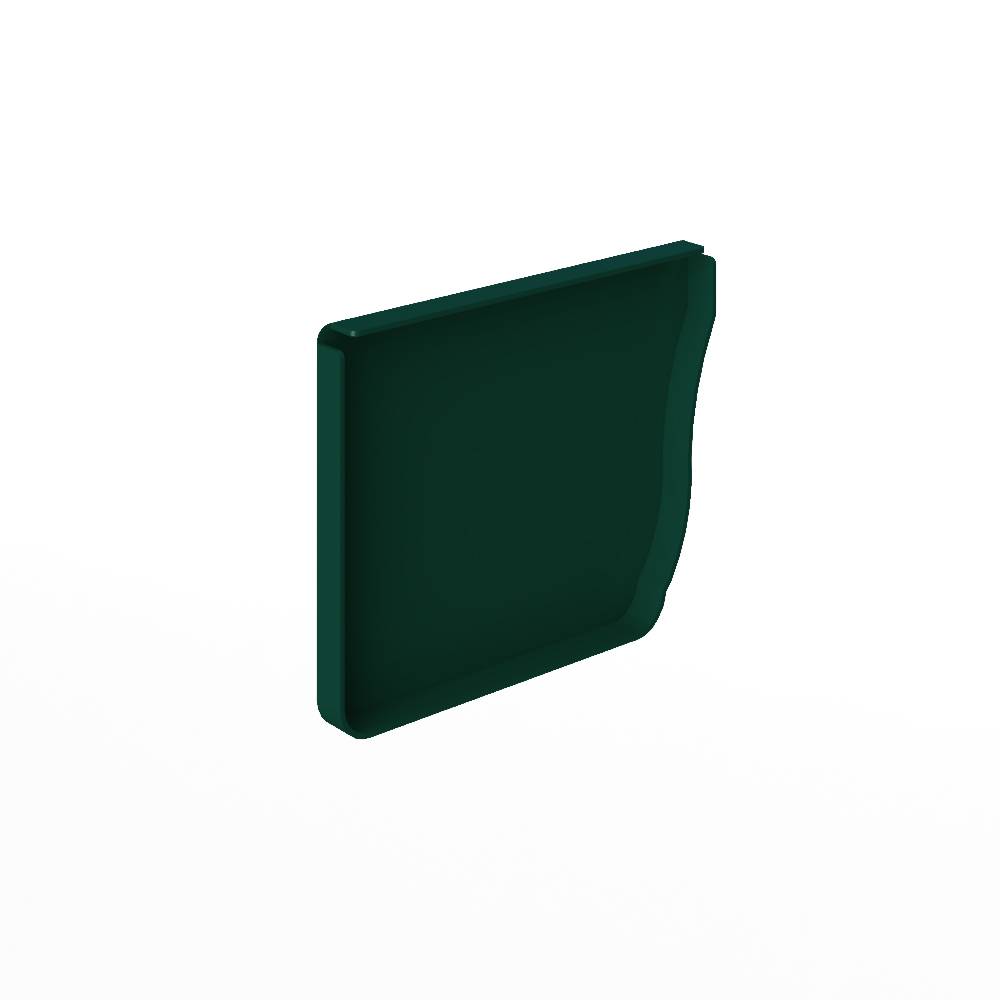 Заглушка желоба водосточного прямоугольного полиэстер Grand Line Vortex 127мм правая RAL 6005