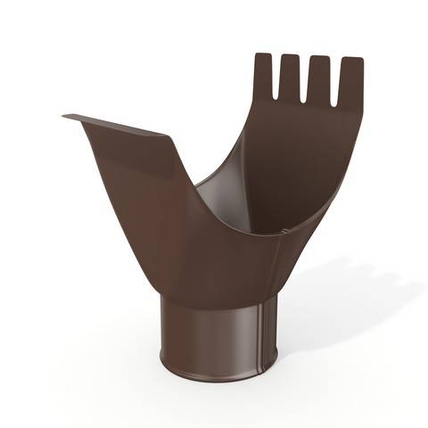 Воронка водосточного желоба оцинкованная с полимерным покрытием накладная Grand Line Optima ф125мм RAL 8017