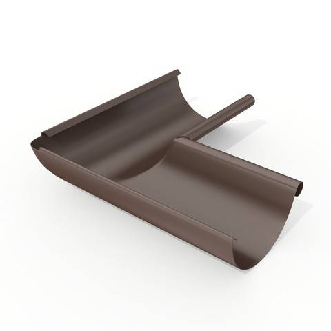 Угол желоба 90гр. внешний оцинкованный Grand Line Optima ф125х345мм RAL 8017