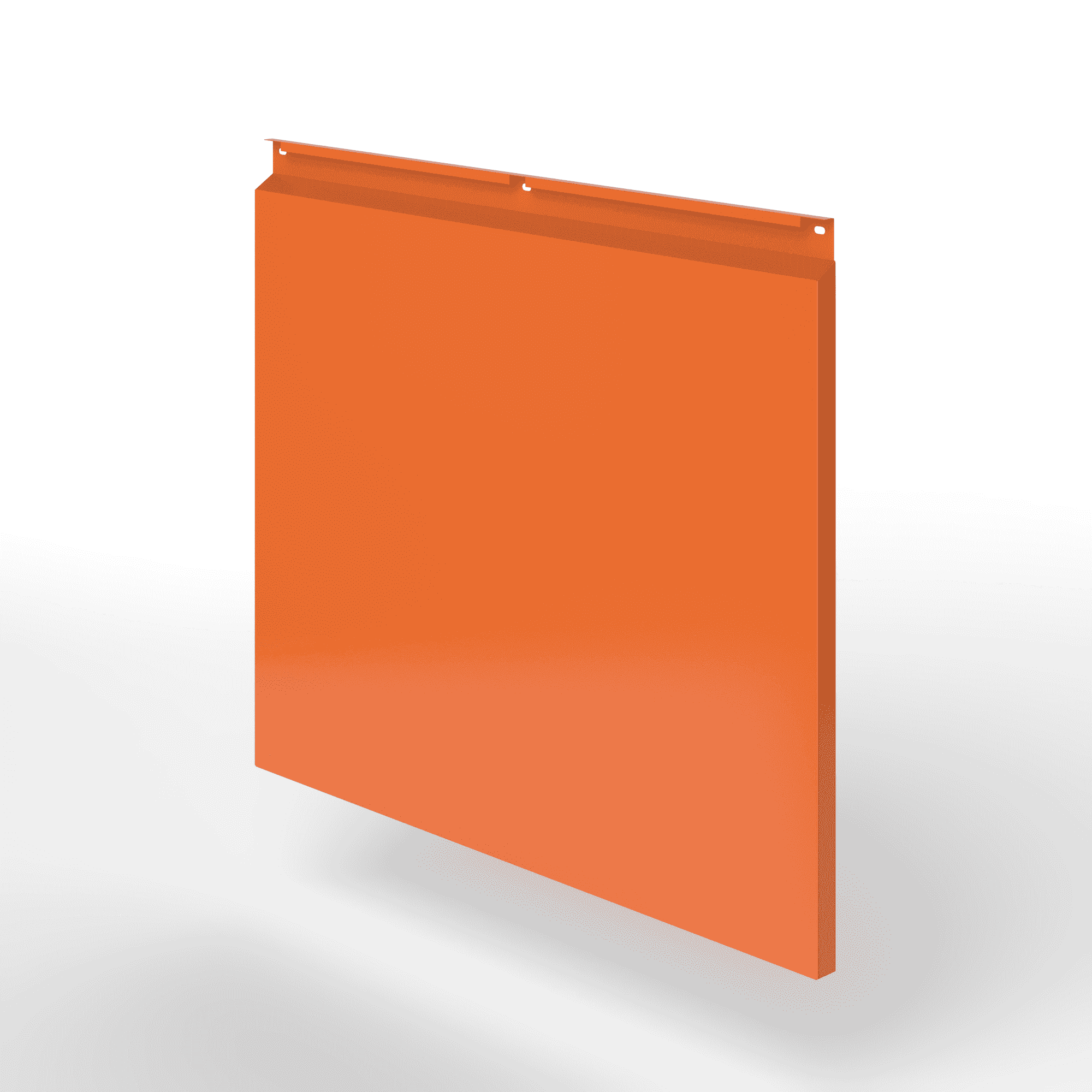 Фасадная металлокассета закрытого типа оцинкованная с порошковым покрытием 0,7x1160х600мм RAL 2010 Сигнальный оранжевый