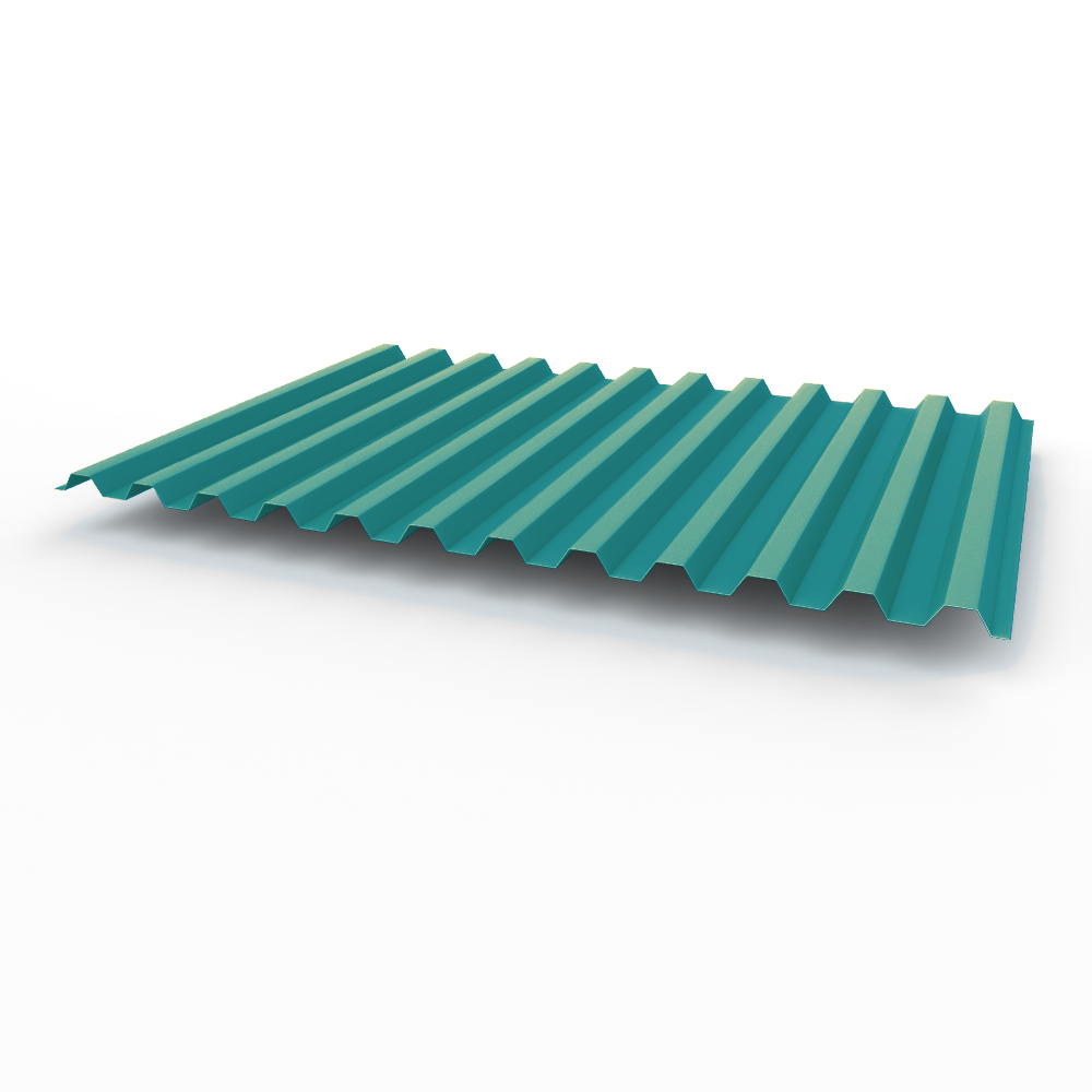 Профнастил С21 0,6х1051мм (RAL 5018) оцинкованный, с полимерным покрытием (полиэстер)