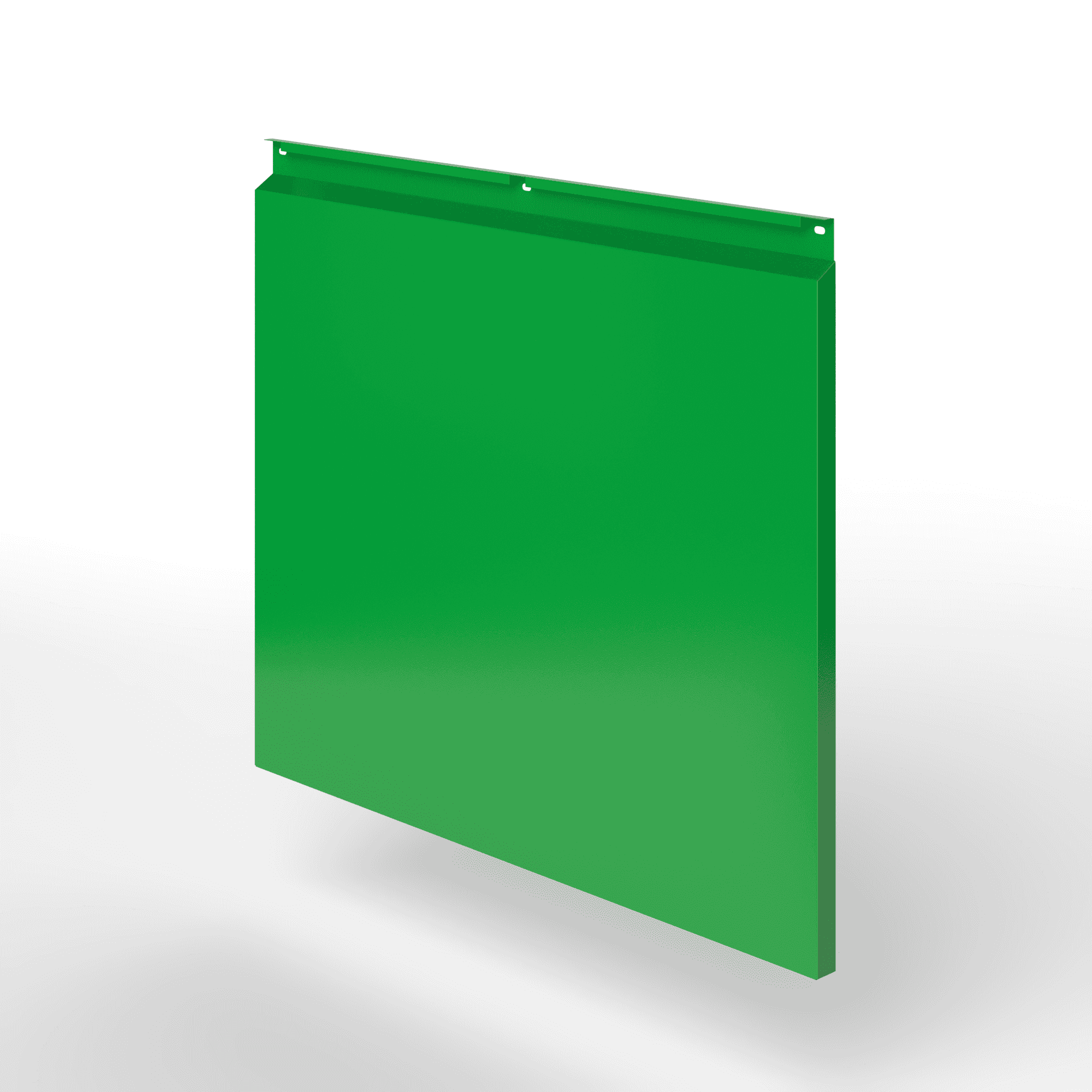 Фасадная металлокассета закрытого типа оцинкованная с порошковым покрытием 0,7x430х915мм RAL 6037 Зелёный