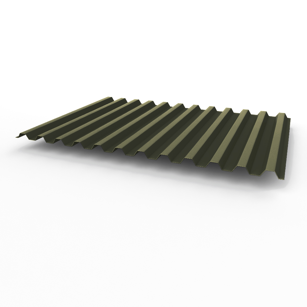 Профнастил С21 0,45х1051мм (RAL 6008) оцинкованный, с полимерным покрытием (полиэстер)