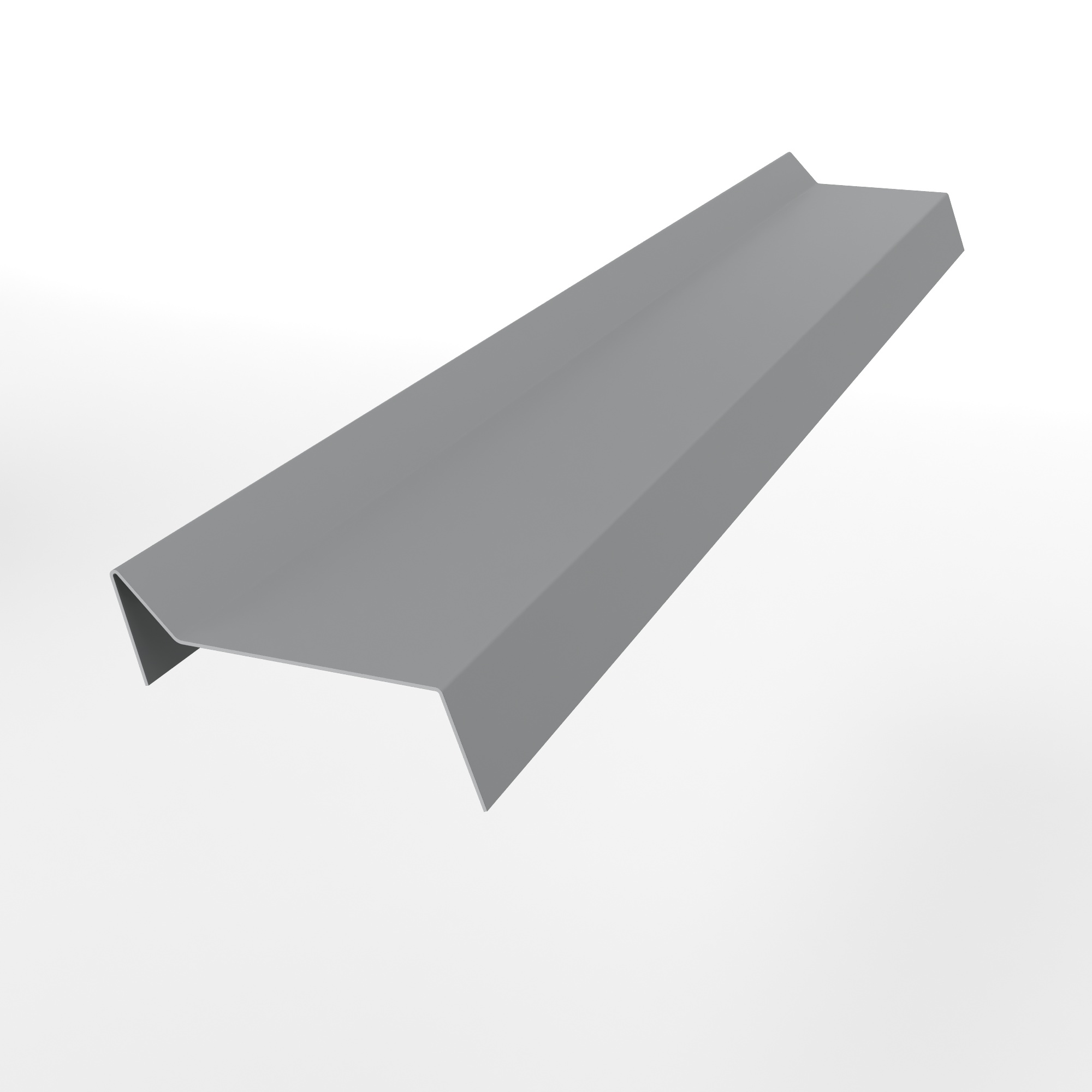 Планка примыкания для мягкой кровли 0,45 мм (RAL 7004) оцинкованная, с порошковым покрытием