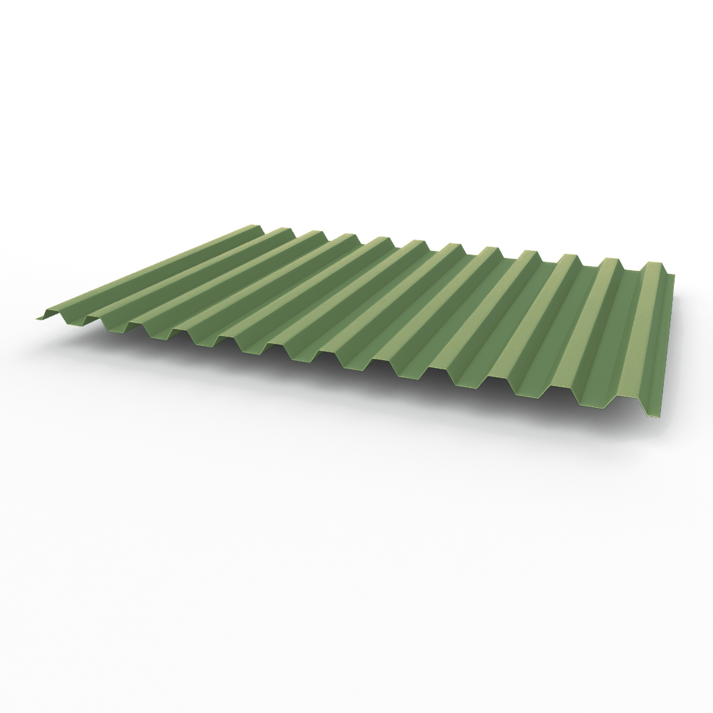 Профнастил С21 0,65х1051мм (RAL 6011) оцинкованный, с полимерным покрытием (полиэстер)