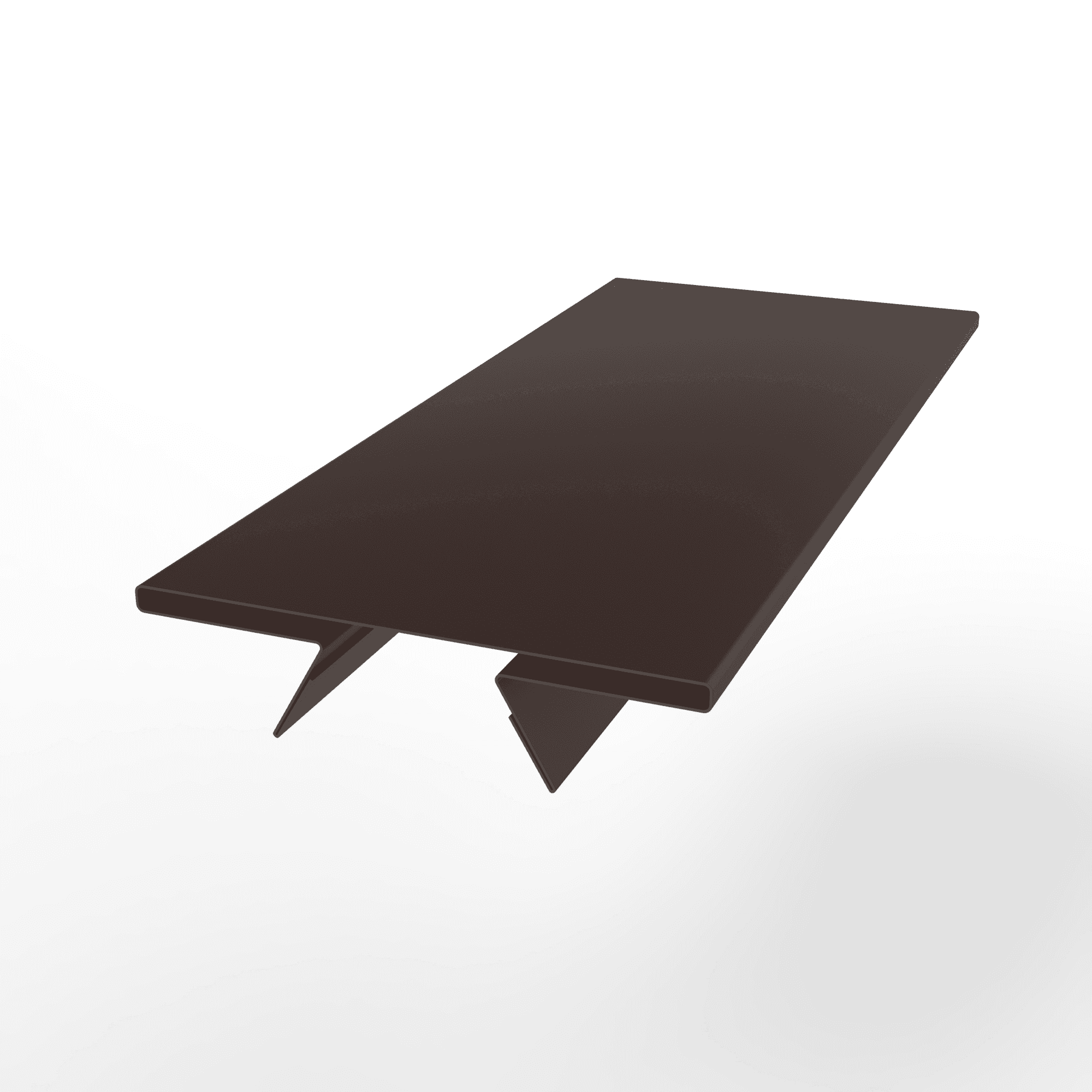 Планка стыковочная 0,45мм RAL 8017 составная верхняя для фальцевой кровли оцинкованная с порошковым покрытием