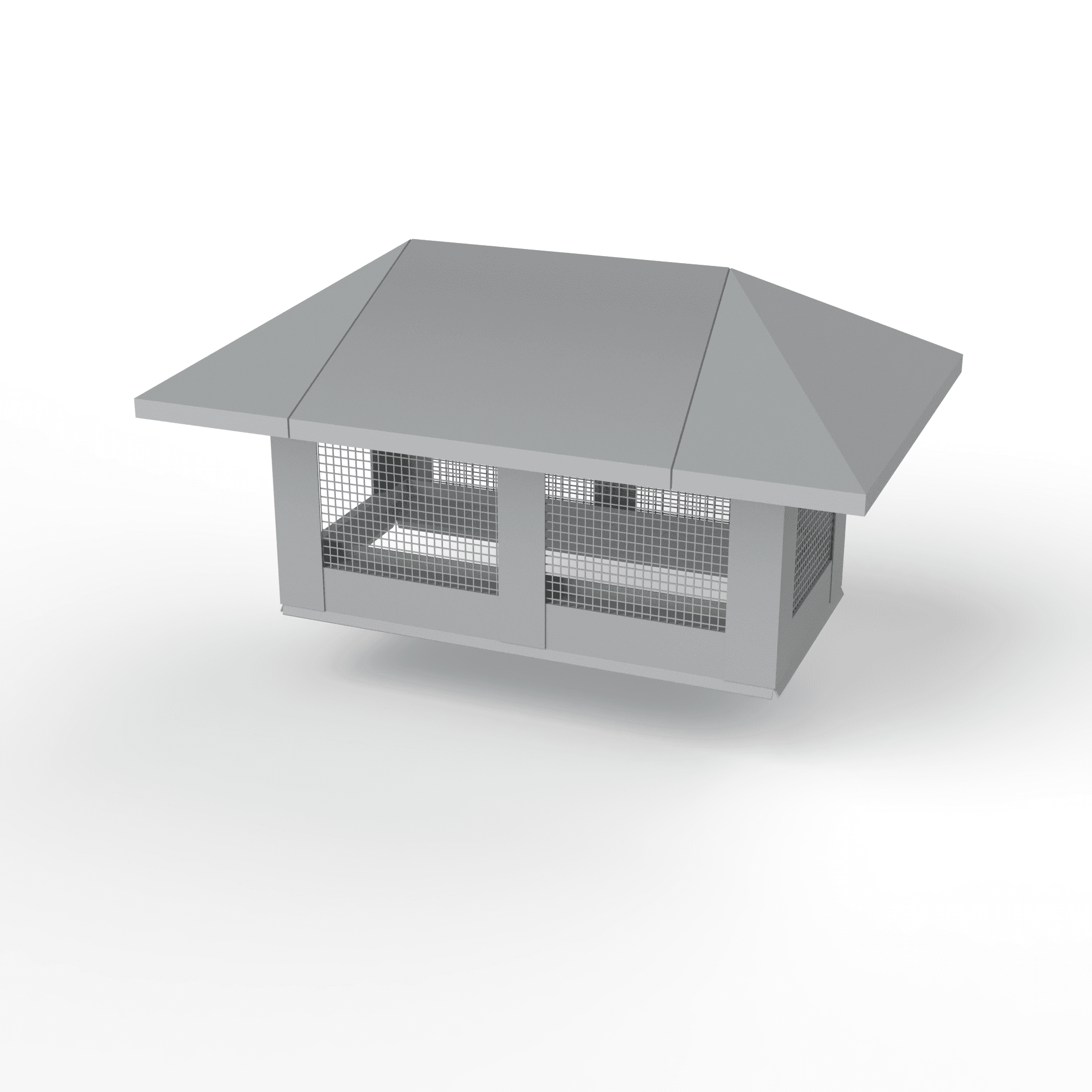 Дымник на трубу с сеткой оцинкованный с полимерным покрытием до 2000мм RAL 7004