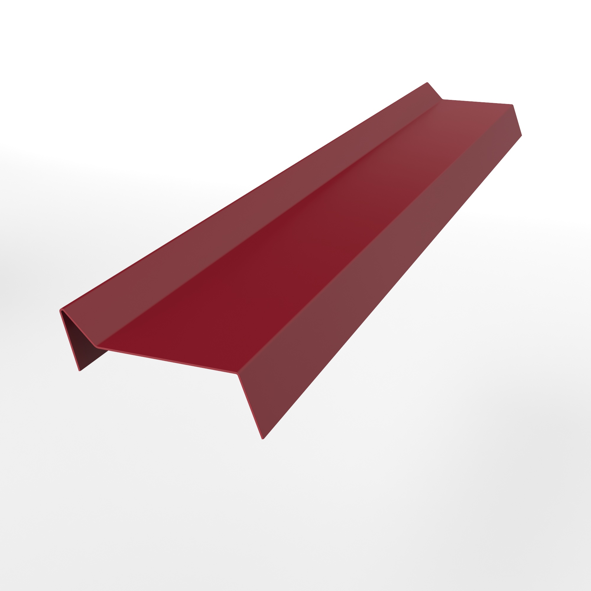 Планка примыкания для мягкой кровли 0,45 мм (RAL 3003) оцинкованная, с порошковым покрытием