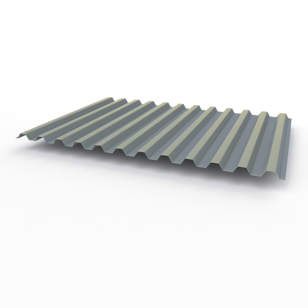 Профнастил С21 0,35х1051мм (RAL 7000) оцинкованный, с полимерным покрытием (полиэстер)