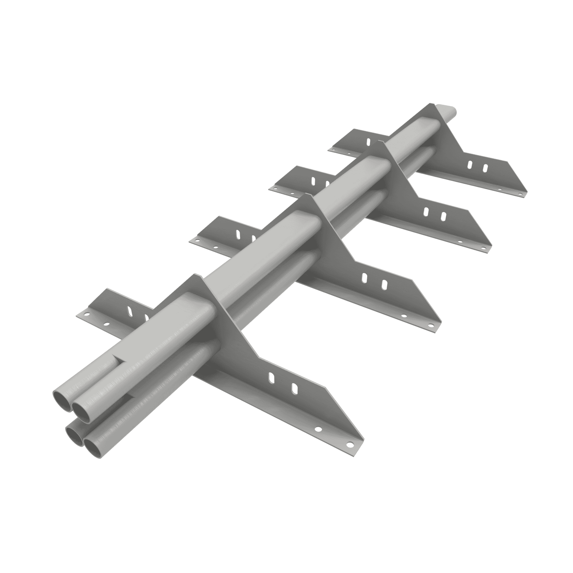 Снегозадержатель трубчатый плоскоовальный 3000мм универсальный 40x20-1,0-1,5-3 оцинкованная сталь с порошковым покрытием RAL 7047