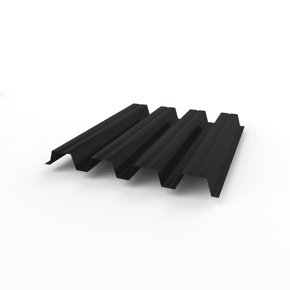 Профнастил Н57 оцинкованный 0,8х801мм (RAL 9005) с полимерным покрытием (Полиэстер)