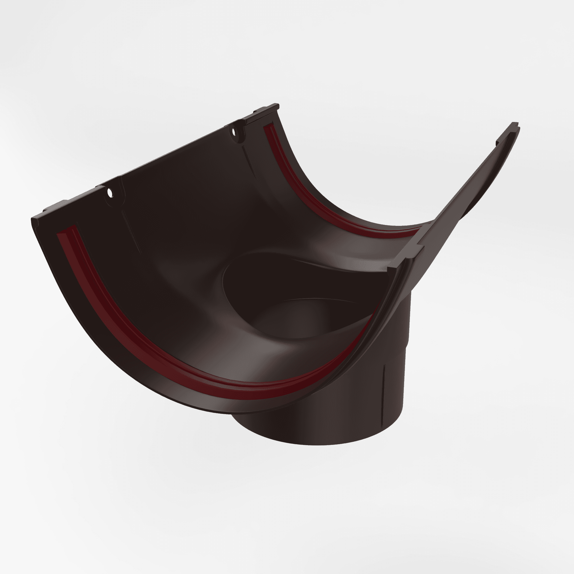 Воронка водосточного желоба пвх накладная Grand Line ф120мм RAL 8017